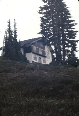 Boarded up chalet at Bohan Mountain