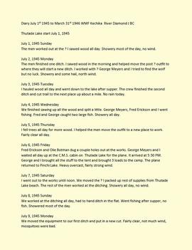 Diary of Willard Freer - July 1, 1945 to March 31, 1946 - Transcript