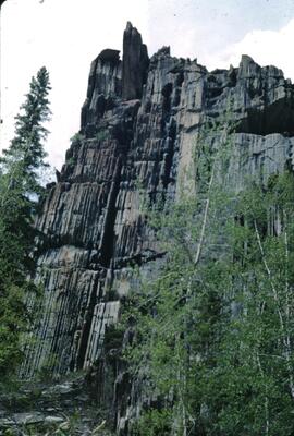 Bedded sedimentary rock cliff, White Rock
