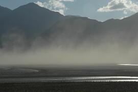Dust storm over Slims River, upstream of Alaska Highway