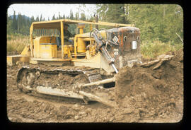 Bulldozer in operation at Aleza Lake Experiment Station