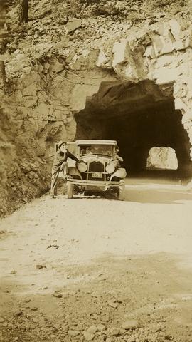 Jack Lee and Buick car below Boston Bar tunnel