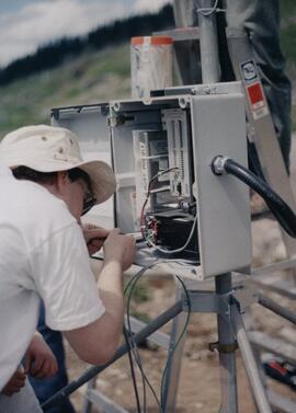 Peter using meteorology equipment
