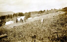 Railway construction camp, half a mile east of Fort Fraser