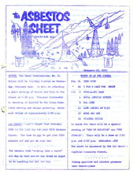 The Asbestos Sheet Feb. 1960