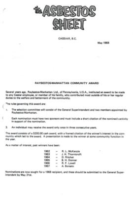 The Asbestos Sheet May 1968