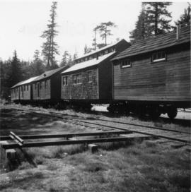 Wooden houses on tracks