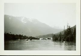 Flood waters at or near the Pacific Station on the Skeena River
