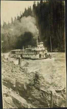 B.C. Express Paddlewheeler in Distress in Fort George Canyon, BC