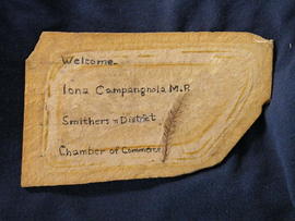 Fossil Redwood from Driftwood Canyon Park in sandstone with inscription