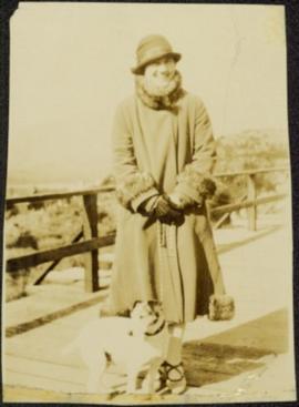 Sarah Glassey and Dog on Bridge