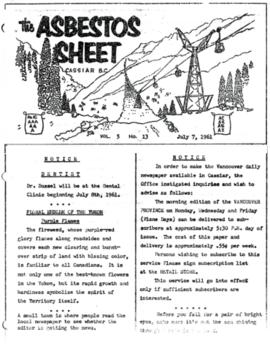 The Asbestos Sheet July 1961