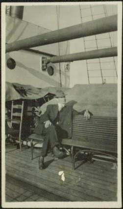 H.F. Glassey aboard Ship