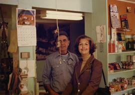 Iona Campagnolo and Stan Newcombe in a Port Clements store