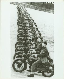 No. 1 Canadian Provost Corps in motorcycle formation