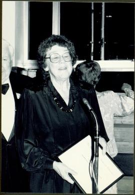 Moran Giving Speech as Best Author of 1988