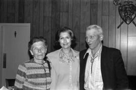 Iona Campagnolo poses for picture with Bill Campbell and unidentified woman