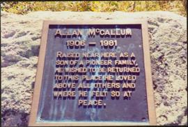 Grave Marker of Allan McCallum