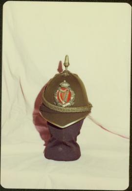 Closeup of Royal Irish Constabulary helmet