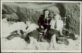 Bridget Moran, Betty Pincombe, & Grace Boice in Royal Canadian Naval Service Uniforms