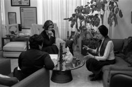 Iona campagnolo at a meeting with two women in her Ottawa office