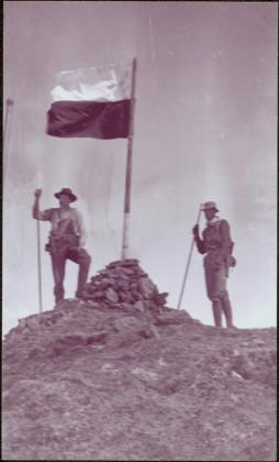 Taku River Survey - Two Men at Flag
