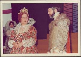 Rosemary Gilbert in Costume as Queen Elizabeth, with unidentified man