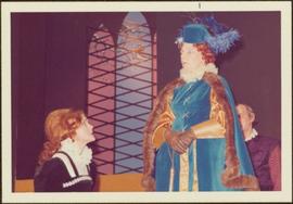 May Diver and Rosemary Gilbert in Costume as Mary Stuart & Queen Elizabeth
