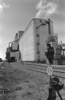 Prince Rupert grain facility and railroad tracks