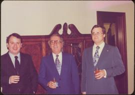 Ministry of Sport Tour - Ian Howard, Ambassador Gary Awnnos, and Eric Morse pose together, drinks in hand