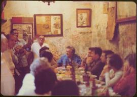 Ministry of Sport Tour - Minister Iona Campagnolo at crowded table in La Bodeguita, Havana, Cuba
