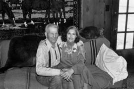 Iona Campagnolo with Bill Campbell at his home in Smithers