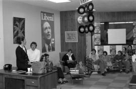 Iona Campagnolo with constituents in office at grand opening of Liberal office in Kitimat