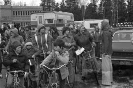 Iona Campagnolo with constituants on bikes after bicycle race in Terrace