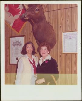 Minister Iona Campagnolo posing with Bunne Hoffman, editor of the Chetwynd Echo, Chetwynd, BC