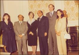 Paris Press Conference - Iona Campagnolo and Roger Jackson stand with four unidentified others