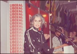 Iona Campagnolo speaking at the Nova Scotia Liberals convention, Halifax, March 1983