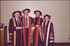 Honourary Doctor of Laws, Brock University - Iona Campagnolo with two men and two women, all in regalia