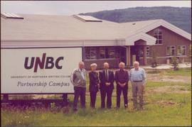 Chancellor's Tour - Iona Campagnolo in group at the UNBC regional campus in Chetwynd, BC
