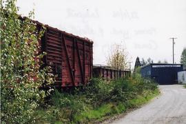 Comox Logging Railway former yard and freight stock