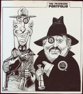 Political cartoon for 'The Vancouver Sun' featuring an RCMP officer and Quebec Premier Jacques Pa...