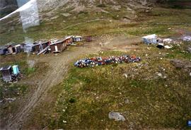 Aerial view of Kutcho Creek exploration camp