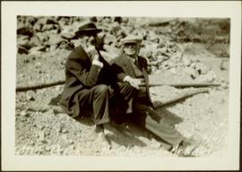 H.F. Glassey with Man at Mining Area