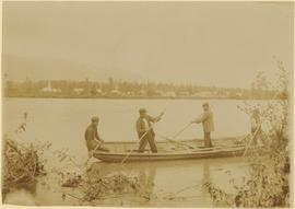 Poling a canoe