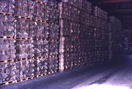 Pallets of asbestos in warehouse