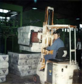 Forklift test with asbestos pallet