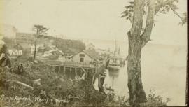Prince Rupert wharf and harbor with annotations