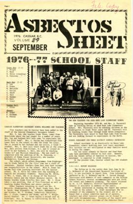 The Asbestos Sheet Sept. 1976
