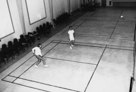1965 - Unknown Men Playing Badminton in Rec Centre