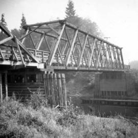 Wooden bridge over Salmon River on North Vancouver Island
